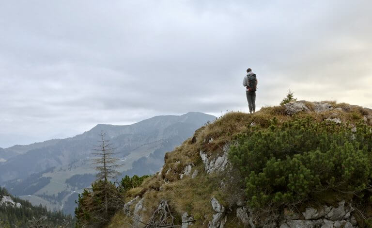 Berge Gipfel Freiheit Wanderer